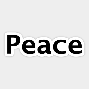 Peace Typography in Black Minimal Sticker